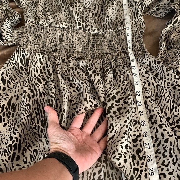 Patrizia Luca Deep V High-low Animal Print Tunic Cream Black Size Small - Picture 14 of 15